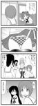  comic girls_und_panzer greyscale highres isuzu_hana kawashima_momo koyama_yuzu masara_(masalucky2010) monochrome multiple_girls nishizumi_miho ooarai_school_uniform panties plaid plaid_panties school_uniform serafuku skirt thighhighs translation_request twintails underwear uniform 