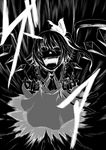  comic flandre_scarlet greyscale highres judo_fuu monochrome negative ponytail solo touhou wings 