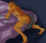  bed bent)over bent_over brown brown_fur butt equine fur green_eyes horse mammal nude presenting ready 