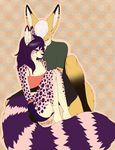  anthro averious canine clothing colormeviolet cuddling duo eyes_closed feline female fennec fox invalid_tag love male mammal piercing romantic shirt 