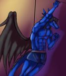  anthro asher_tail biceps black_hair blue_skin boxer boxers bulge claws dragon grey_nipples hair invalid_color invalid_tag male muscles nipples pecs pose red_eyes reptile scales scalie shi'ran_z'yon shiran_zyron solo standing toned topless underwear windragon wings 
