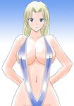  1girl blonde_hair breasts dead_or_alive large_breasts ogi_(279691) sling_bikini smile solo swimsuit tecmo tina_armstrong 