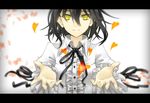  bad_id bad_pixiv_id black_hair cross_akiha original short_hair solo yellow_eyes 