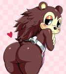  &lt;3 animal_crossing anthro apron big_butt brown_hair butt female hair long_hair looking_back sable_able sssonic2 video_games 