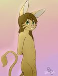  balls bastion cabbit cat feline girly hybrid lagomorph looking_at_viewer male mammal nude penis rabbit solo standing uncut young 