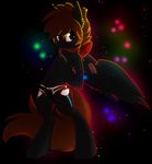  anthrofied bow brown_eyes brown_hair brown_tail bulge character color_void cutie_mark dark_background equine girly hair hooves horse kaju_inu looking_at_viewer male mammal my_little_pony original_character pegasus pony smile solo trap underwear wings 
