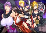  1boy 4girls ayane ayane_(doa) blonde_hair breasts gun irene_lew large_breasts momiji_(ninja_gaiden) multiple_girls naginata ninja_gaiden ninja_gaiden:_dragon_sword ninja_gaiden_2_(xbox) polearm purple_hair rachel rachel_(ninja_gaiden) ryu_hayabusa shiina_you_(tomoshibi) sonia weapon 