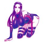  1girl breasts large_breasts maiko_(nano) marvel psylocke purple_hair simple_background solo x-men 