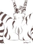  breasts edit equine female mammal monochrome nude pussy solo zebra 