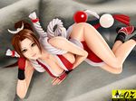  1girl 3d @oz breasts bright_one fatal_fury knot large_breasts looking_at_viewer rope shiranui_mai smile 