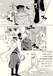  1girl bad_id bad_pixiv_id bouquet cape chiyo_(chidori) church comic diego_brando flower hot_pants_(sbr) jojo_no_kimyou_na_bouken monochrome nun steel_ball_run translation_request 