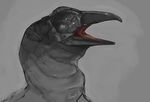  amit avian beak bird cyborg eyeless grey_background machine mechanical open_mouth plain_background prosthetics simple_background sketch 