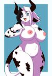  anthro big_breasts black_hair blue_eyes blush bovine breasts chubby edit female fur hair hi_res las_lindas looking_at_viewer mammal nipples nude open_mouth overweight plain_background short_hair smile solo tongue tongue_out white_fur white_hair 