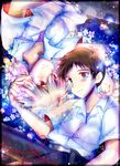  bad_id bad_pixiv_id blush flower heart hisate ikari_shinji male_focus multiple_boys nagisa_kaworu neon_genesis_evangelion rotational_symmetry tears 