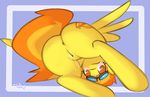  2013 anus butt cutie_mark equine eyewear female feral friendship_is_magic goggles hair mammal my_little_pony pegasus pussy pussy_juice signature solo spitfire_(mlp) two_tone_hair whoop wings wonderbolts_(mlp) 