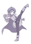  alena_(dq4) bad_id bad_pixiv_id breasts dragon_quest dragon_quest_iv gloves hat leg_up long_hair medium_breasts open_mouth panties panties_under_pantyhose pantyhose simple_background solo sumaki_shungo underwear white_background 