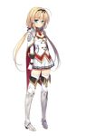  armor armored_dress blonde_hair blue_eyes boots cape full_body gloves greaves hairband juukishi_cutie_bullet long_hair low_twintails necktie sara_tefal school_uniform shoulder_armor solo spaulders standing thigh_boots thighhighs transparent_background twintails very_long_hair yuuki_hagure zettai_ryouiki 