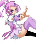  arm_warmers boots choker cure_sword dokidoki!_precure dress earrings hair_ornament hairpin jewelry kenzaki_makoto long_hair magical_girl ponytail precure purple purple_eyes purple_hair purple_legwear purple_skirt skirt solo spade_(shape) spade_hair_ornament thigh_boots thighhighs uraki 