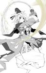  highres houshin_engi kakao_(noise-111) monochrome shinkouhyou simple_background soga_no_tojiko solo touhou white_background 