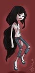  adventure_time angry atryl floating hair jeans long_hair marceline nipples sandals topless 