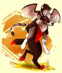  abstract_background anthro canine couple duo female hybrid male mammal piggyback silverdeni wings wolf 