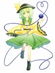  bad_id bad_pixiv_id eyeball green_eyes green_hair hat heart heart_of_string highres komeiji_koishi koyumi looking_at_viewer short_hair skirt smile solo third_eye touhou 