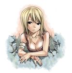  blonde_hair breasts cleavage fairy_tail large_breasts lucy_heartfilia mashima_hiro official_art tattoo 