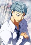  chinjuu_hibakichi grey_eyes grey_hair male_focus narukami_yuu necktie older persona persona_4 solo 