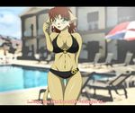  blush breasts christopherlee clothed clothing droopy_ears feline female green_eyes hair likemaniac_(character) mammal red_hair ring skimpy solo swimsuit tight_clothing two_piece 