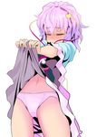  :&lt; blush closed_eyes eyeball hairband heart ishikkoro komeiji_satori looking_at_viewer navel panties pink_hair short_hair simple_background skirt skirt_lift solo sweat touhou underwear white_background white_panties 