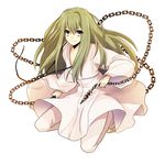  bad_id bad_pixiv_id chain enkidu_(fate/strange_fake) enkidu_(weapon) fate/strange_fake fate_(series) green_hair grey_eyes long_hair male_focus namesake otoko_no_ko robe solo ty_1865 