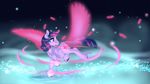  cutie_mark equine feather female feral flying friendship_is_magic glowing horn horse kittehkatbar magic mammal my_little_pony pony purple_eyes solo sparkles twilight_sparkle_(mlp) unicorn water wings 