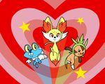  &gt;:) &lt;3 amphibian anime black_nose black_skin blue_body blue_skin brown_fur canine cartoon_network chespin claws crossover fennec fennekin flying fox froakie frog fur group happy hi_res japanese lizard looking_at_viewer looking_up mammal nintendo pattern_background pink_background plain_background pok&#233;mon pok&eacute;mon powerpuff_girls raised_arm raised_leg red_background red_eyes red_fur red_nose red_skin reptile scalie simple_background skin smile star unknown_artist video_games white_fur yellow_fur 