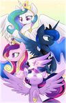  absurd_res equine female feral friendship_is_magic hair hi_res horn horse lustrous-dreams mammal my_little_pony pony princess princess_cadance_(mlp) princess_celestia_(mlp) princess_luna_(mlp) purple_eyes purple_hair royalty twilight_sparkle_(mlp) two_tone_hair winged_unicorn wings 