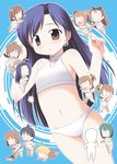  akizuki_ritsuko amami_haruka bikini blue_hair blush brown_eyes chibi child futami_ami futami_mami hagiwara_yukiho hoshii_miki idolmaster idolmaster_(classic) idolmaster_1 kagura_yuuki kikuchi_makoto kisaragi_chihaya long_hair minase_iori miura_azusa multiple_girls otonashi_kotori producer_(idolmaster) ribbon swimsuit takatsuki_yayoi twintails 