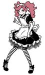  ayabe_kihachirou lowres maid male_focus mallow_(artist) otoko_no_ko pantyhose pink_hair rakudai_ninja_rantarou solo striped striped_legwear thighhighs twintails 