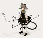  animal_ears bloomers dress grey_hair iwamoto_zerogo jewelry mouse_ears mouse_tail nazrin pendant red_eyes ribbon short_hair solo tail tail_ribbon touhou underwear 
