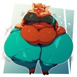  antelope anthro belly big_belly big_breasts big_butt blue_eyes bodily_fluids bongo_(antelope) bottomwear bovid bovine bra breasts brown_body brown_fur brown_nose butt cinnamon_(wackywalrus270) clothing deep_navel exercise exhausted female fur hi_res hooves huge_belly huge_butt huge_hips mammal morbidly_obese motion_lines navel neck_tuft obese open_mouth overweight pants simple_background solo spiral-horned_antelope striped_body striped_fur stripes sweat sweatpants tan_body tan_fur thick_thighs tired tired_eyes tongue tongue_out trinity-fate62 tuft underwear wide_hips 