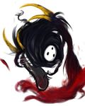  black_tongue blazblue blood blurry horns inutokage mask monster no_humans open_mouth saliva simple_background teeth tongue tongue_out white_background 