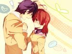  1girl chiko_(beroro) clannad dango_daikazoku furukawa_nagisa heart heart_of_string holding_hands okazaki_tomoya spoken_heart 