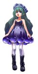  bad_id bad_pixiv_id blue_eyes boots copyright_request dress green_hair hat highres long_hair observerz solo thighhighs 