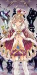  blonde_hair copyright_request crown elf fur_coat jewelry long_hair nox pointy_ears scepter solo thighhighs 