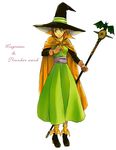  arao_(rosa) cape dragon_quest dragon_quest_iii gloves green_eyes hat mage_(dq3) orange_hair short_hair solo staff witch_hat 