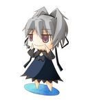  bad_id bad_pixiv_id blue_dress chibi darker_than_black dress fingersmile gimai highres smile solo yin 