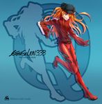  animal_hat blue_eyes cat_hat evangelion:_3.0_you_can_(not)_redo eyepatch forfreedo grin hat highres long_hair neon_genesis_evangelion orange_hair plugsuit rebuild_of_evangelion shikinami_asuka_langley smile solo souryuu_asuka_langley 