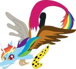  antennae antler antlers cdla draconequus fangs female feral friendship_is_magic hair horn looking_at_viewer muilti-colored_hair my_little_pony pink_eyes rainbow_dash_(mlp) smile solo wings 