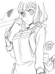  bad_id bad_pixiv_id blush chihiro_(onigiri) greyscale ladle monochrome nanami_haruka short_hair simple_background uta_no_prince-sama white_background 