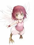  bad_id bad_pixiv_id bird_wings blush collarbone feathered_wings feathers hakuleg harpy harpy_(muromi-san) heart monster_girl namiuchigiwa_no_muromi-san open_mouth pink_hair short_hair sleeveless solo white_background wings yellow_eyes 