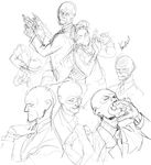  bad_id bad_pixiv_id balaclava cigarette dog_tags formal gloves greyscale hat kotteri male_focus monochrome multiple_boys necktie profile signature sketch smoking suit team_fortress_2 the_scout the_spy white_background 
