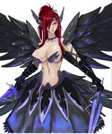  1girl breasts erza_knightwalker fairy_tail hair_over_one_eye large_breasts midriff mikazuki_shigure red_hair solo 